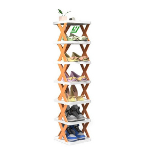 YHY Household simple slippers rack multi-layer space saving free installation of dustproof folding plastic shoe rack