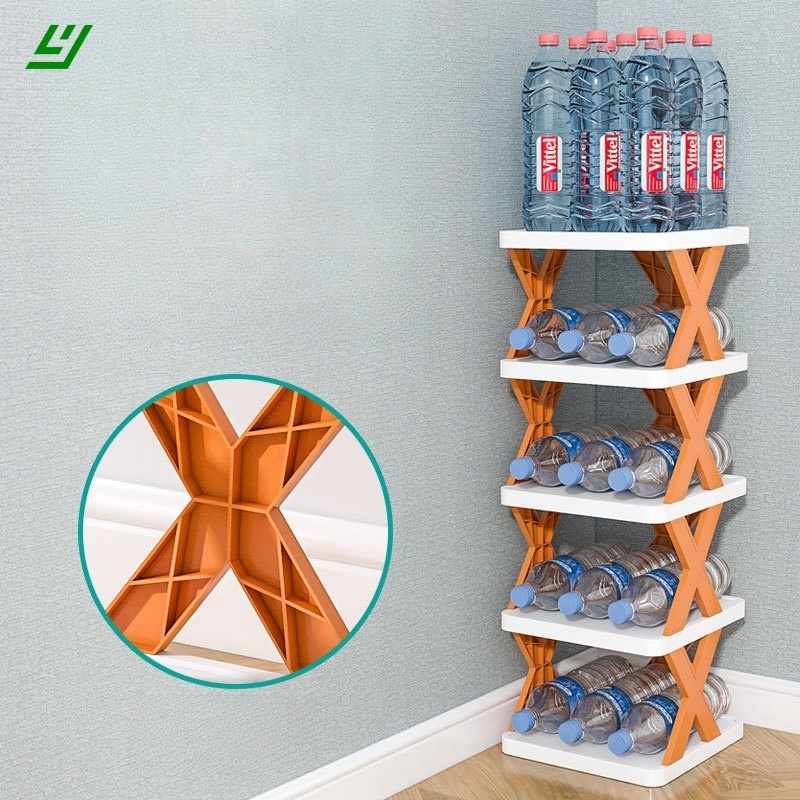 YHY Household simple slippers rack multi-layer space saving free installation of dustproof folding plastic shoe rack