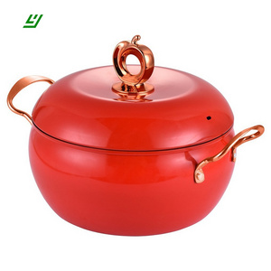 8l Orange New Kitchen Cookware Product Cast Iron Non-stick Stew Soup Pot Gas Apple Shape Micro Pressure Cooker