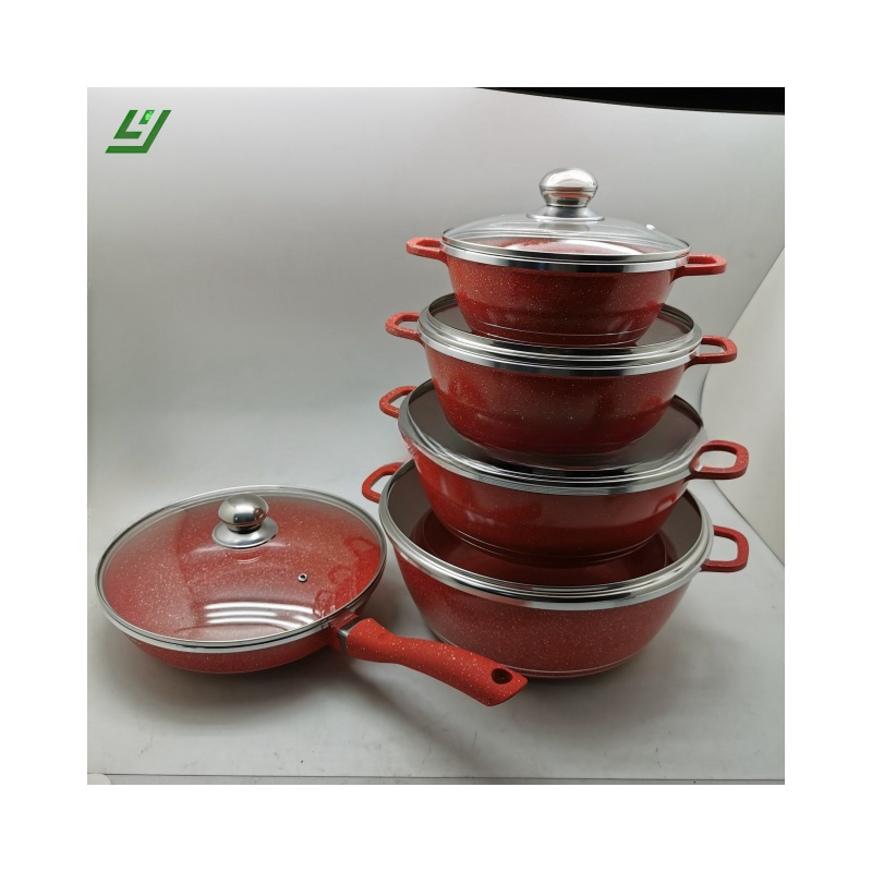 High quality Dessini 12pcs granite cookware set non stick frying pan aluminium cooking pot sets cookware wholesale