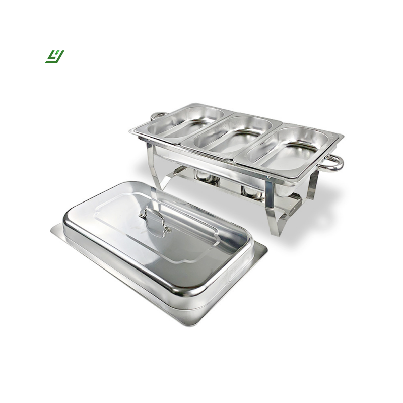 Hot sale Luxury stainless steel Rectangle Table Top Food Warmer roll top chafing dish for buffet equipment