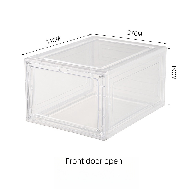 Clear plastic Giant Magnetic shoe box acrylic Wholesale Transparent shoe box drop front shoe box stackable