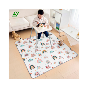 Reusable Fabric Baby Splat Mat for Under High Chair Washable Anti Slip Splash Mat Waterproof Baby Floor Mat for Table Seat