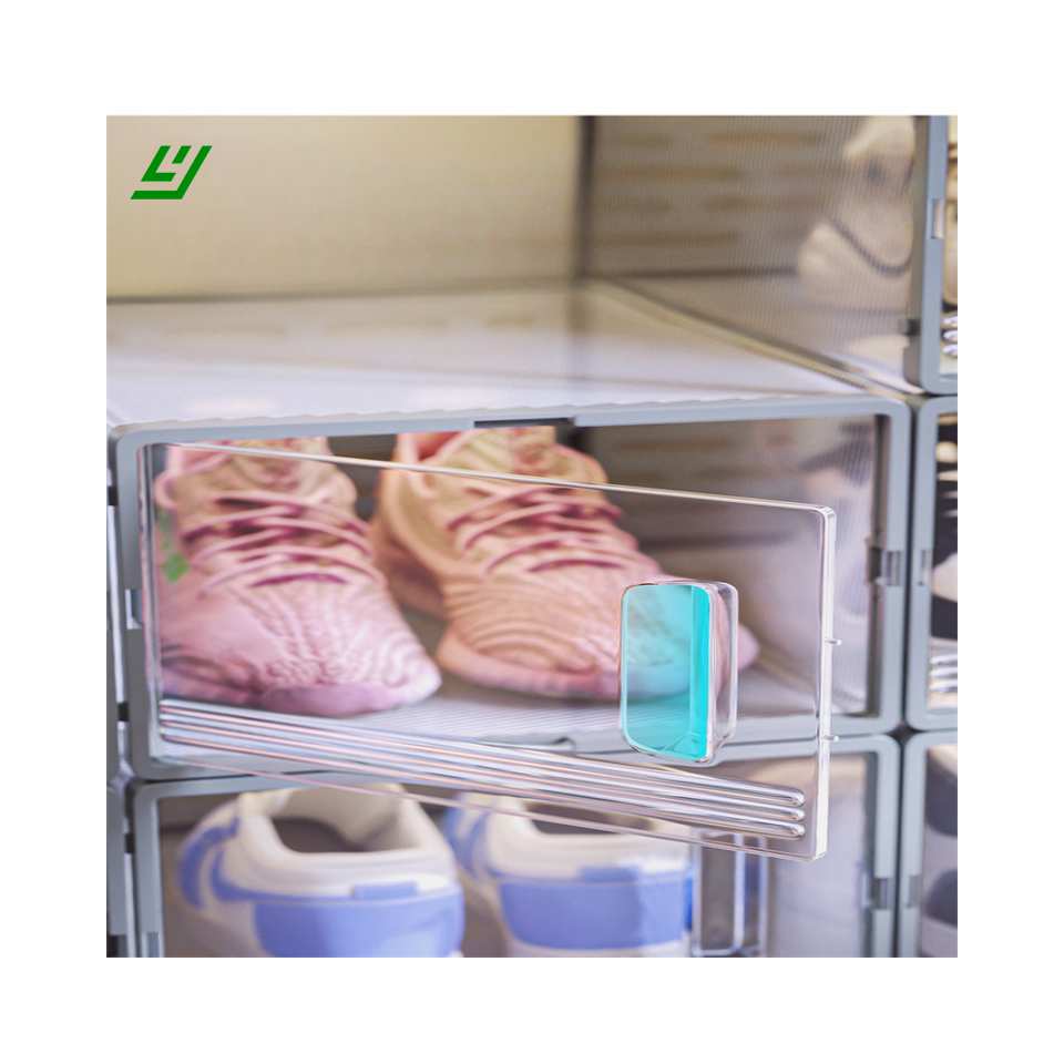 Shoe Rack Shoe Storage Cabinet Plastic Shoe Shelves Organizer for Closet Hallway Bedroom Entryway Clear Sneaker Containers