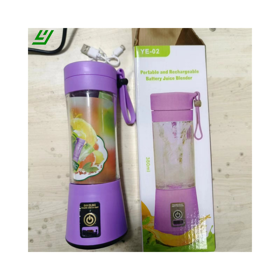 YIHEYI 380 ML Personal Logo Custom Portable Blender Six Blades Mini Home USB Rechargeable Blender Juicer Cup