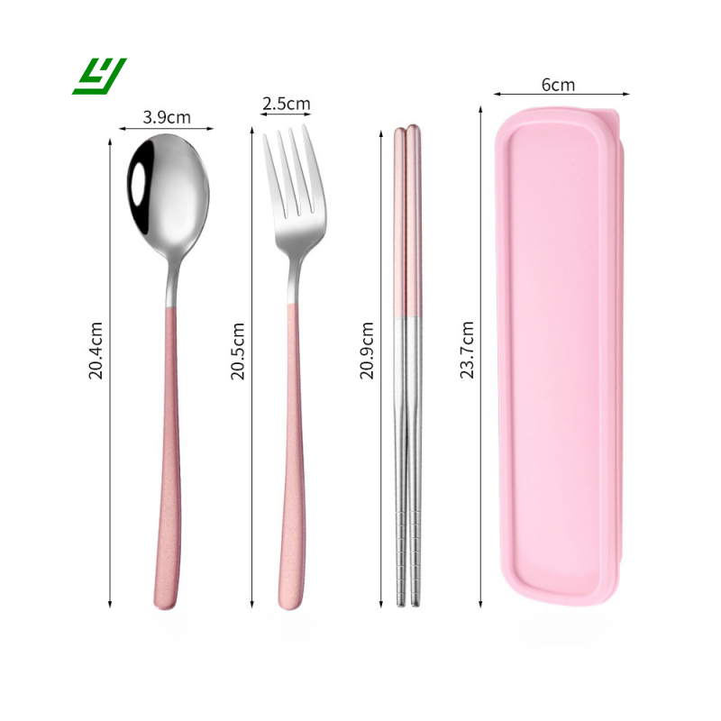 Portugal Stainless Steel Portable Cutlery Set Outdoor Travel Fork Chopsticks And Spoon Set