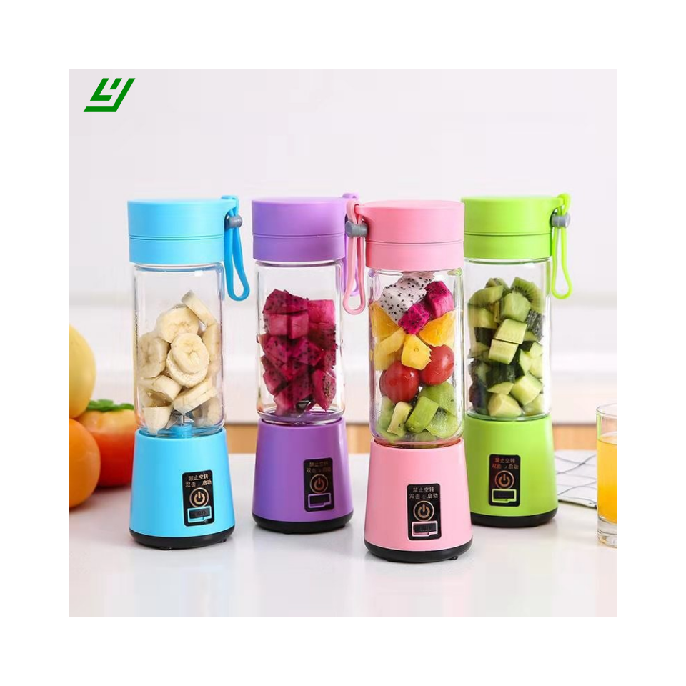 YIHEYI 380 ML Personal Logo Custom Portable Blender Six Blades Mini Home USB Rechargeable Blender Juicer Cup