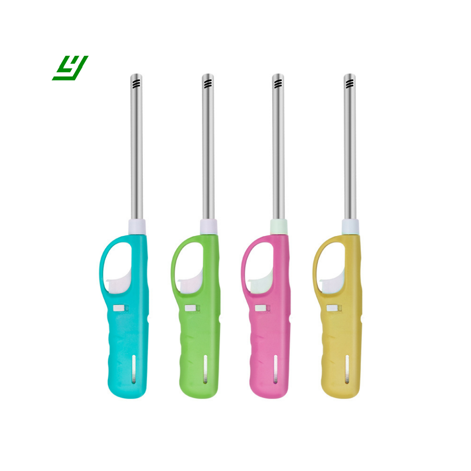 YIHEYI RTS disposable Lighter electric Lighter windproof factory long lighter wholesale candle