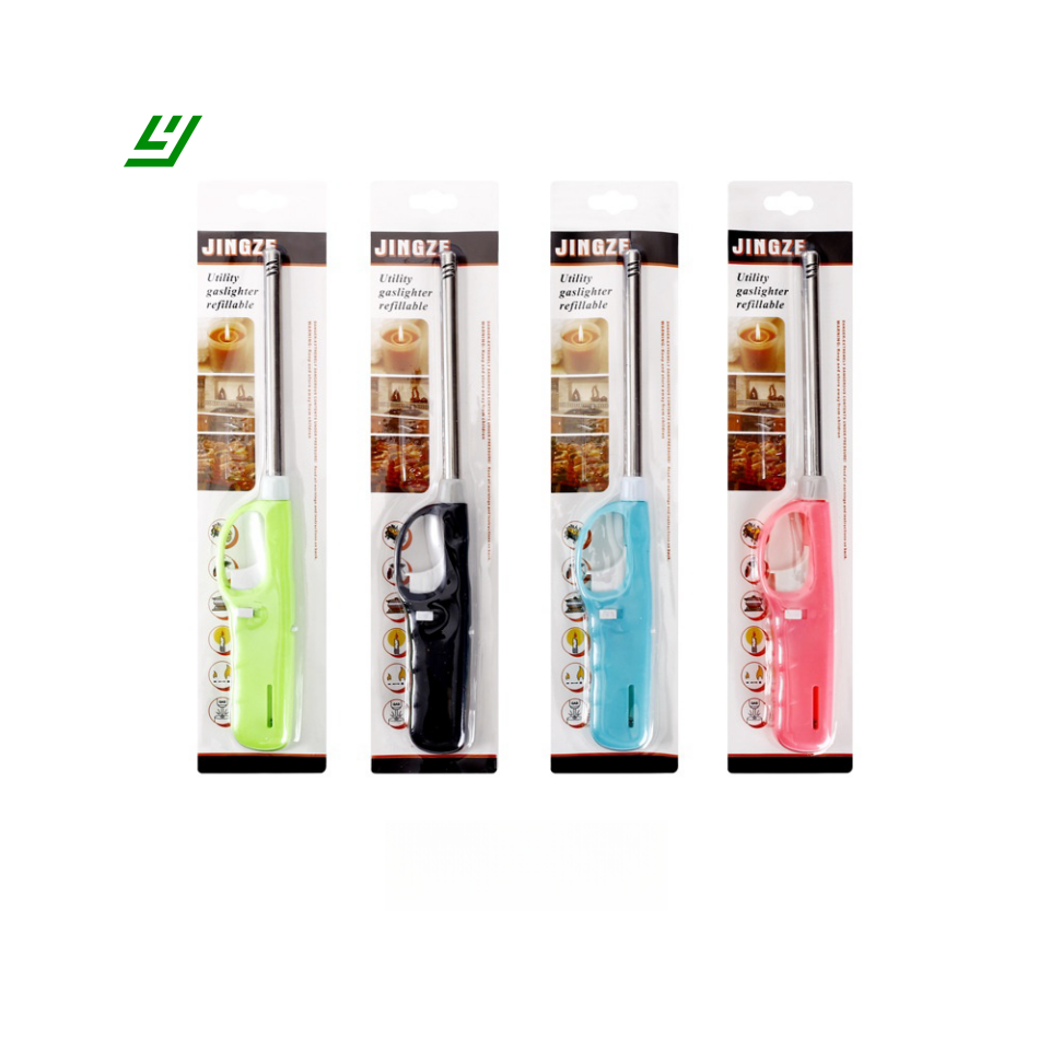 YIHEYI RTS disposable Lighter electric Lighter windproof factory long lighter wholesale candle