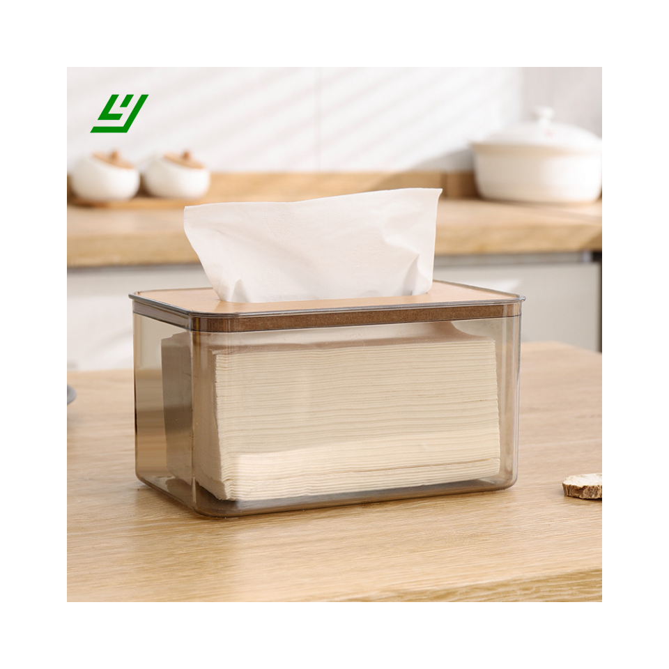 YIHEYI Acrylic Tissue Box Dryer Sheet Holder for Laundry Room Table Clear Dryer Sheet Dispenser Rectangular