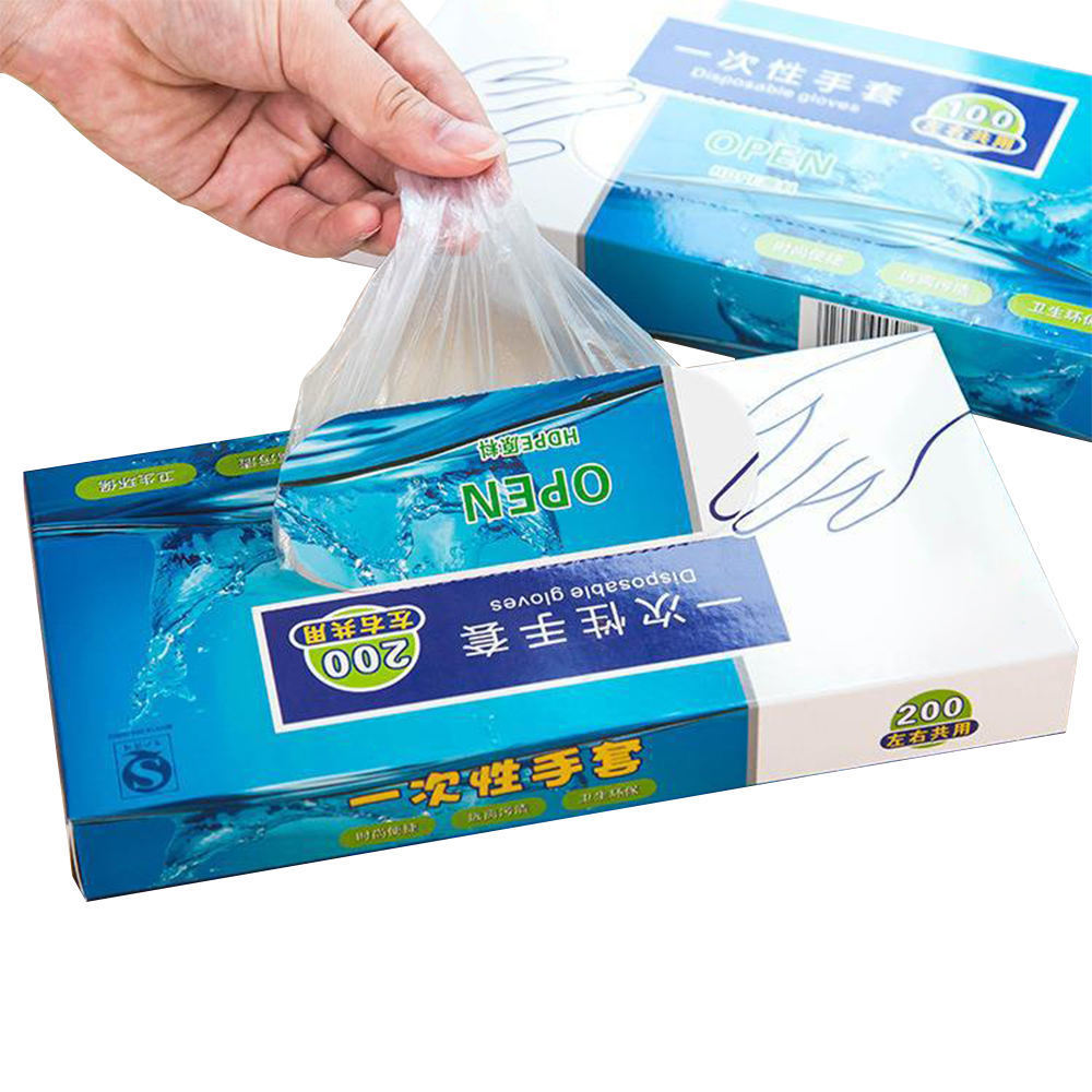 Disposable Transparent Food Grade Poly Gloves PE  Gloves Individually Packed Plastic Gloves for Fast Food Kitchen