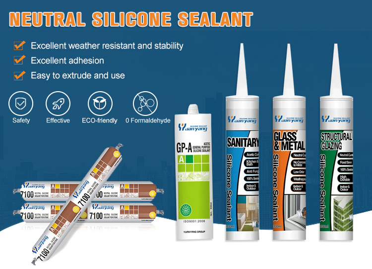 high quality neutral  Weatherproof silicone glass glue clear silicon sealant adhesive glue for Bathroom