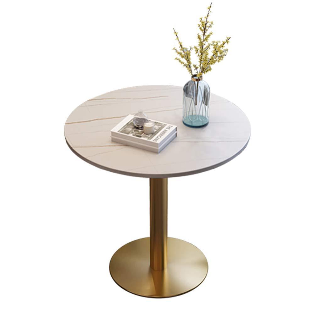 Nordic light luxury gold metal coffee table modern simple sofa side table marble base small round table