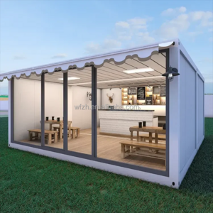 Low cost modern design prefabricated milk tea shop coffee shop sells small modular container houses