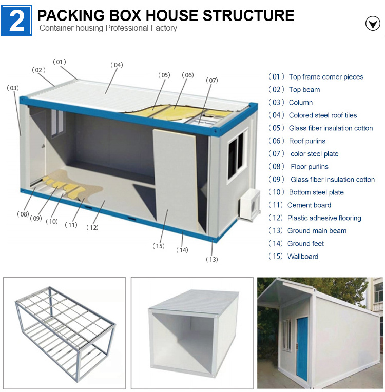 wholesale price Living Prefab Luxury 2 Bedroom Flat Pack Container House 40 Foot Mobile Pop Up Shipping Container Home