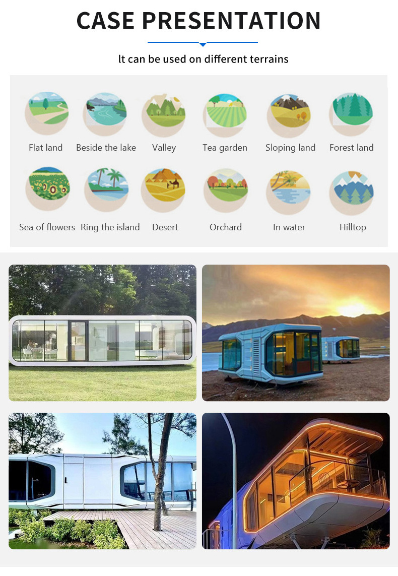 Aluminum Modern Design Mobile Capsule House/fully Furnishedcapsule House/capsule House Apple Cabin For Sale