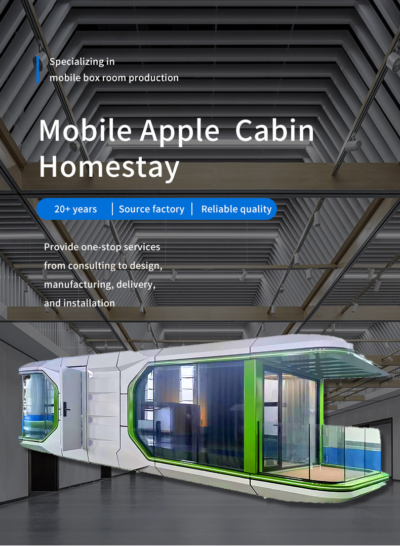 New Product Travel Trailer Apple Cabin Prefabricated Flat Pack Modular Container House On wheels