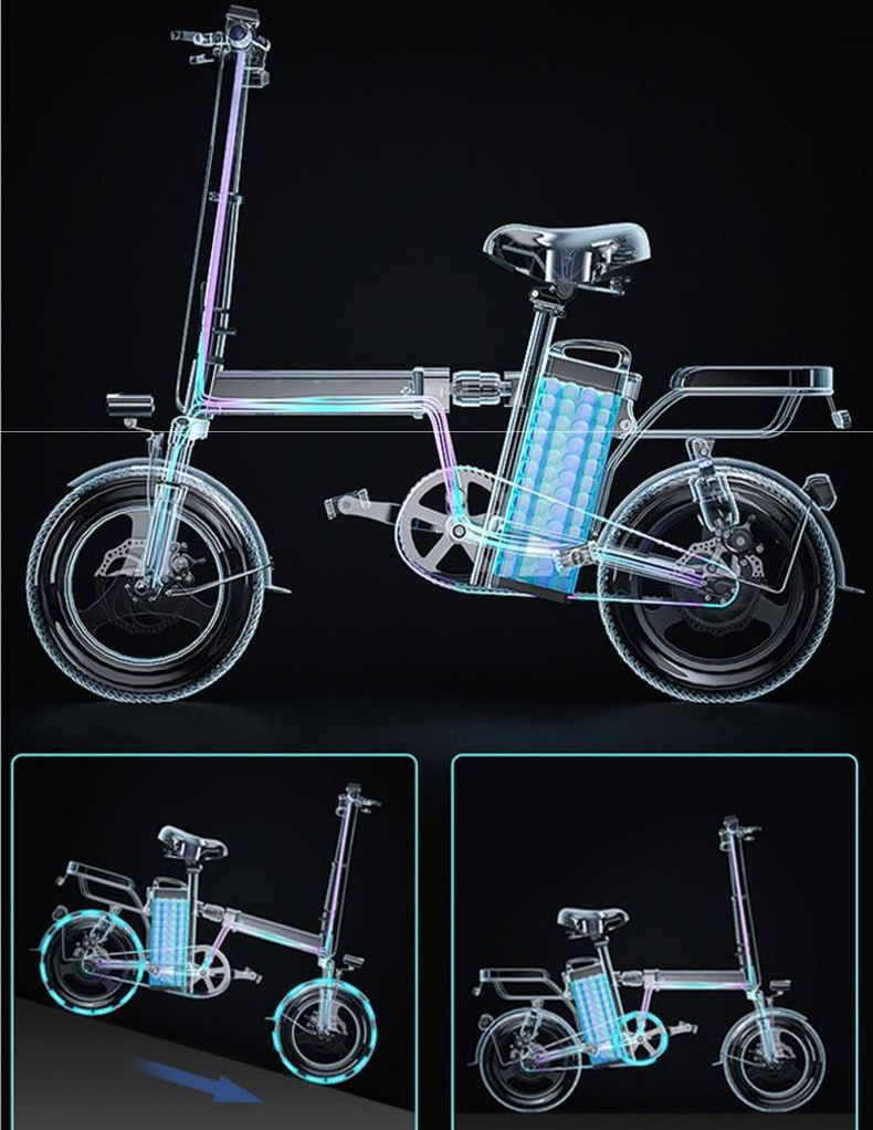 Standard Direct Factory 300w 500w 800w 1200w Electric folding Bike Adult 30km/h Steal Bomber Electric folding Bike