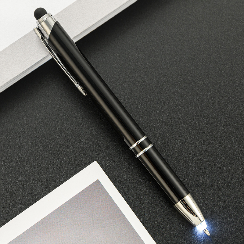 XJ169 Metal Ball Pen With Led Lighted Tip Flashlight Writing Ballpoint Pens LED Light Pen for Night Writing