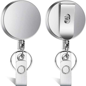 WSY157 ABS retractable badge reel retractil card puller reel Keychain LIGHTER Badge Holder clip Lighter LEASH Holder