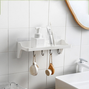 J1821 Wall-mounted Wall Hooks With Shelf Entryway Wall Hanging Wood Coat Hooks Rack With Shelf