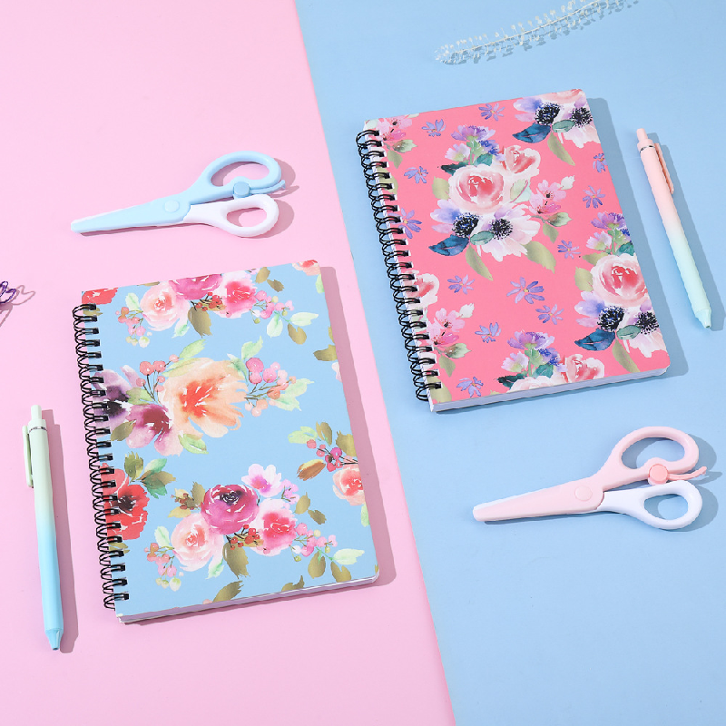 JX89 A5 coil flower series small and fresh notebooks, stationery and learning supplies, thickened single line notebook