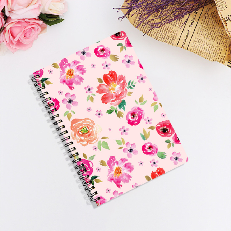 JX89 A5 coil flower series small and fresh notebooks, stationery and learning supplies, thickened single line notebook