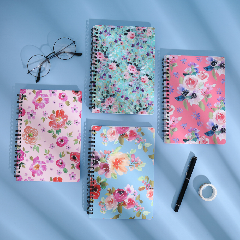 JX89 A5 coil flower series small and fresh notebooks, stationery and learning supplies, thickened single line notebook