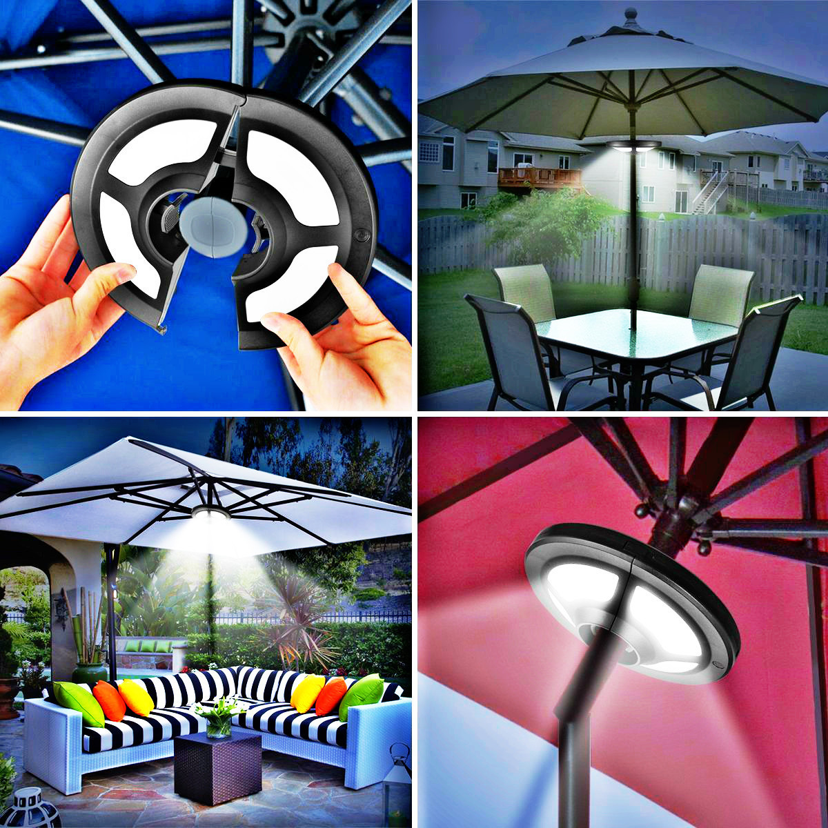 Manufacturers outdoor solar rechargeable umbrella light remote control dimming highlight 36LED camping tent umbrella light