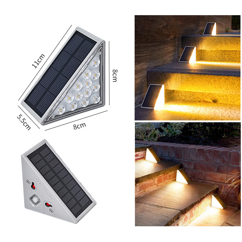 LED outdoor solar staircase light high brightness waterproofanti-theft staircase step light outdoor decorative light