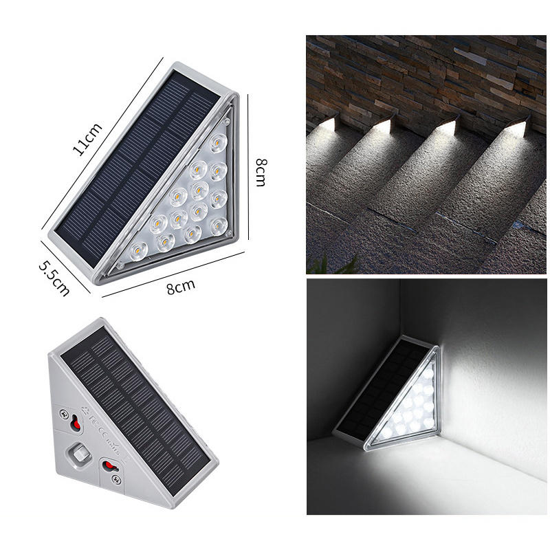 LED outdoor solar staircase light high brightness waterproofanti-theft staircase step light outdoor decorative light