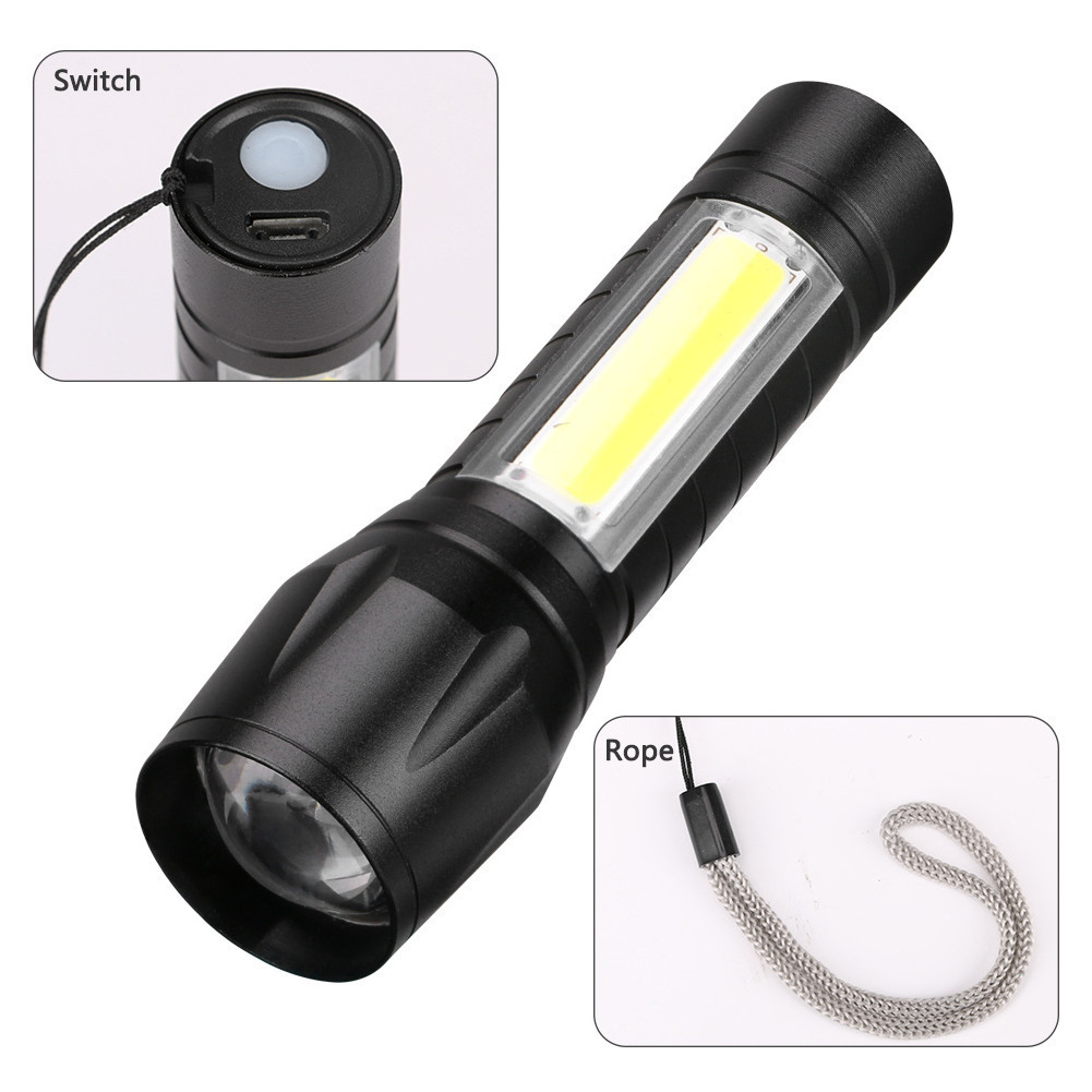 High brightness flashlight outdoor lighting Portable USB charging lighting Mini flashlight outdoor lighting