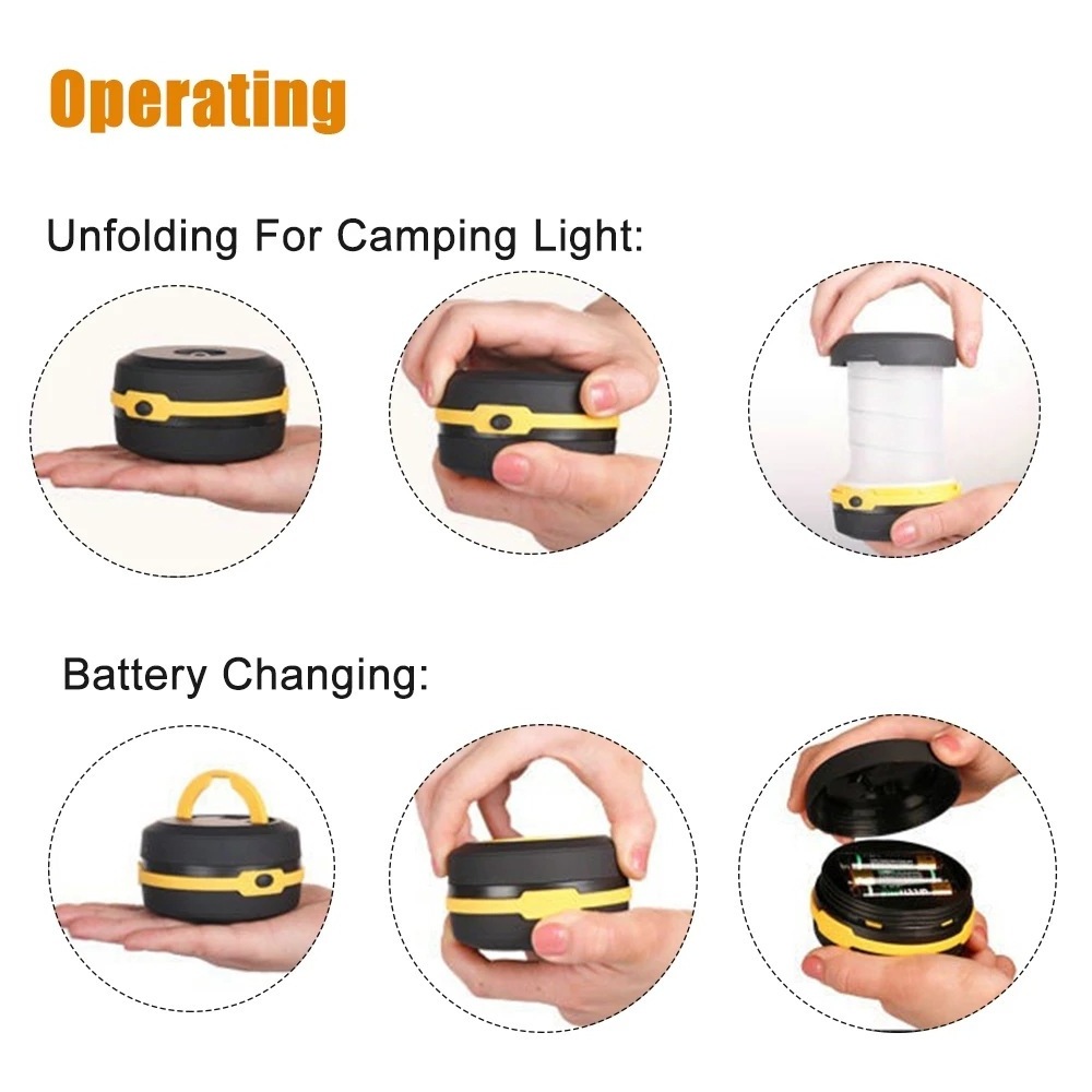 Portable LED Collapsible Flashlight Pop up Light