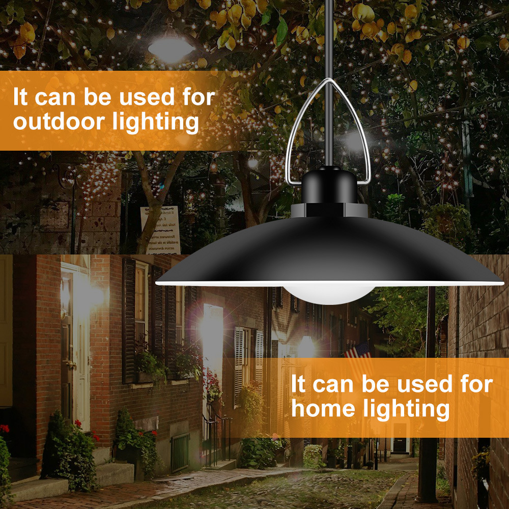 Solar Powered Hanging Shed Lights with Remote Control for Sheds Yards Garden Solar Pendant Lamp Outdoor