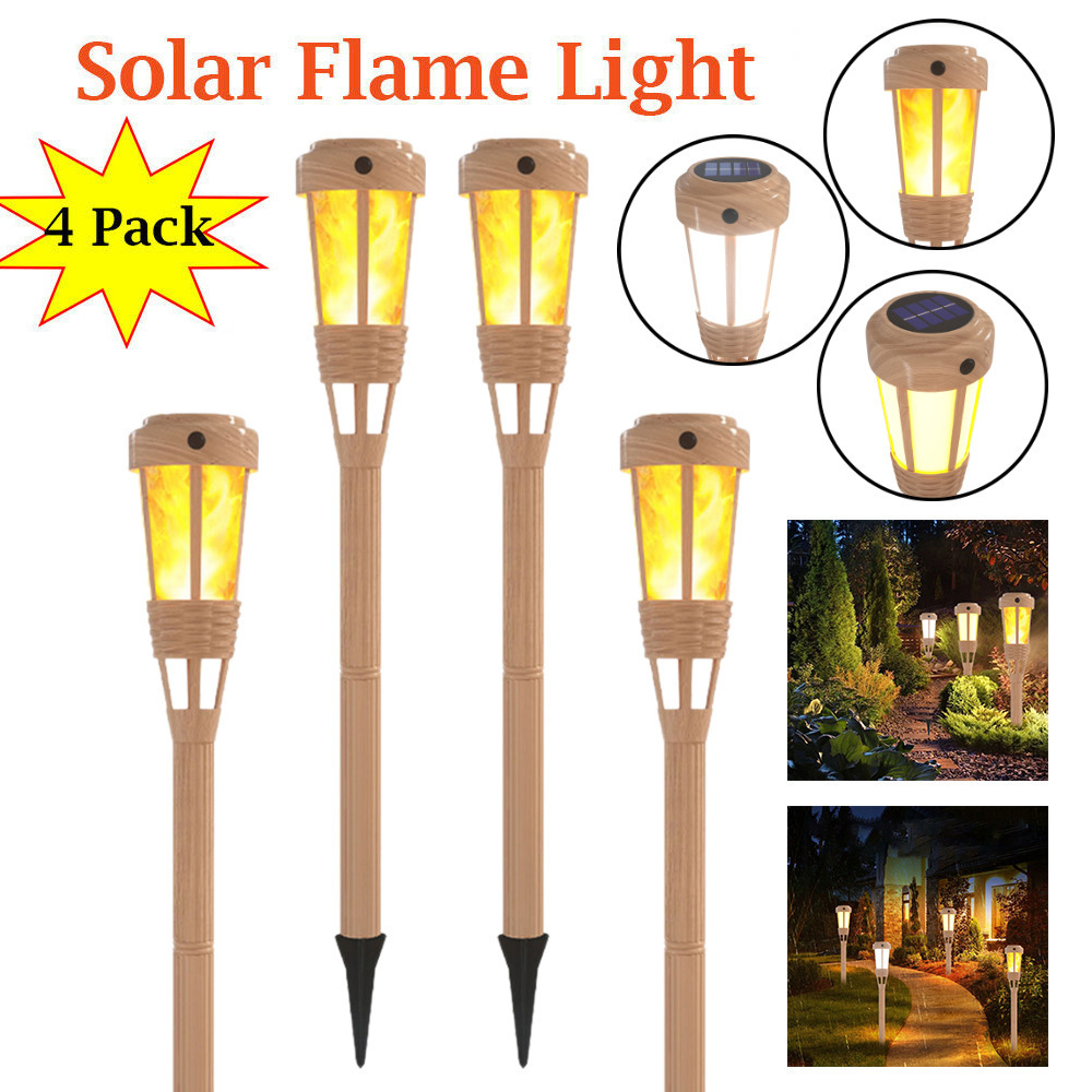 40LED Solar Powered With Light Sensor Simulated Shape Outdoor Garden Solar Flame Bamboo Torch Lights