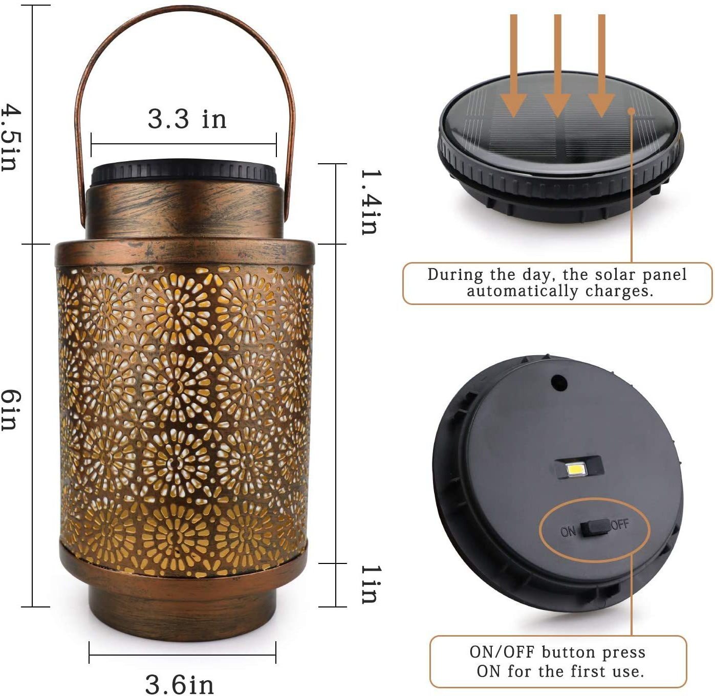 Hollow out Decorative Design Garden LED Lamp Solar Hanging Lantern