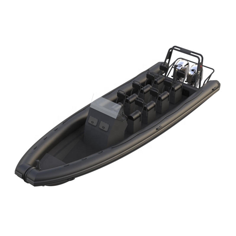 28ft inflatable boat steering console 860 rigid inflatable boat aluminum fishing boat 8.6m with cabin for sale