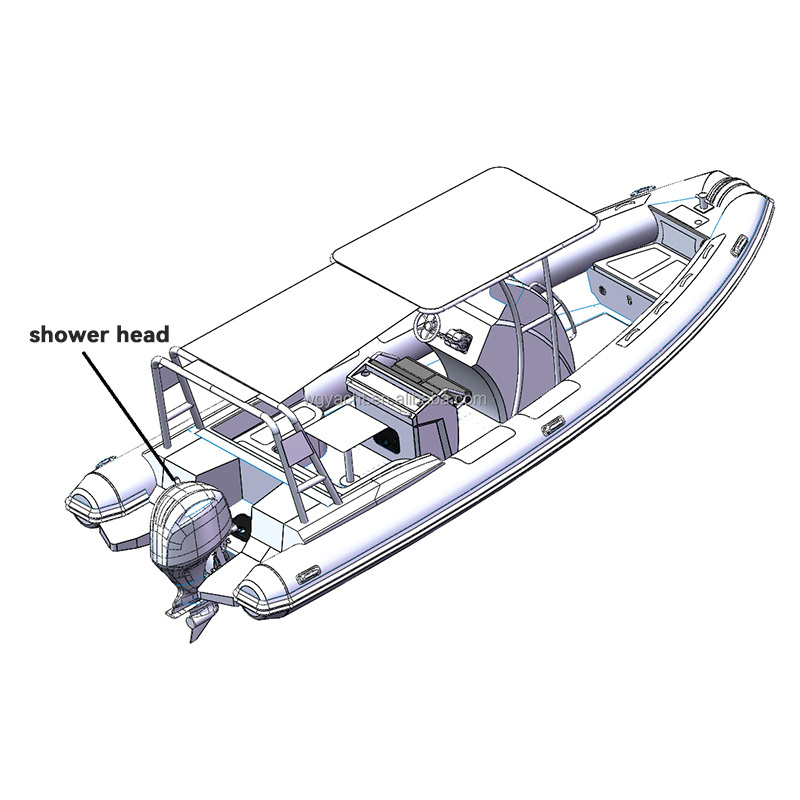 25ft fishing boat semi rigid deep v hull yachts boat ship rib boat 760 pvc hypalon