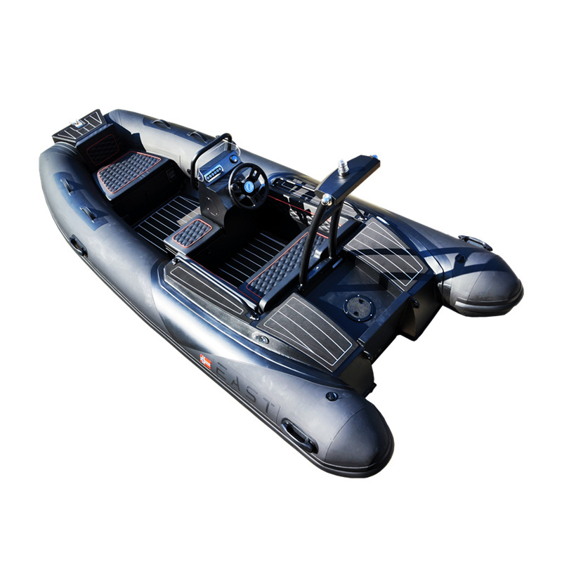 High Speed 360 390 12ft Rubber Hypalon or PVC Rigid Inflatable Deep V Aluminum Hull Bottom flat Boat for Fishing