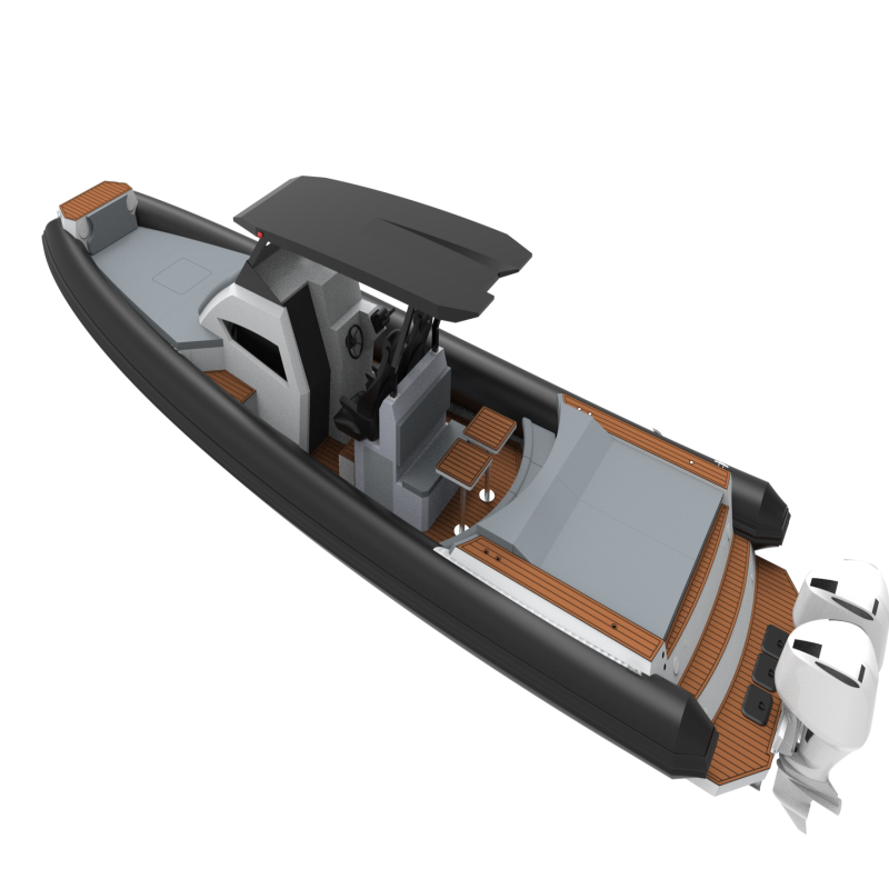 38ft Deep V Hull Hypalon RIB 1150 Luxury Yacht Aluminum CE Certified Inflatable Boats with Swimming Platform Outboard Engine