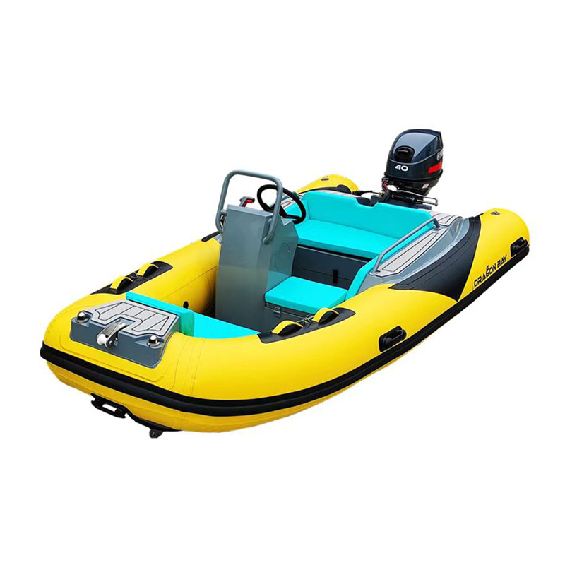 High Speed 360 390 12ft Rubber Hypalon or PVC Rigid Inflatable Deep V Aluminum Hull Bottom flat Boat for Fishing