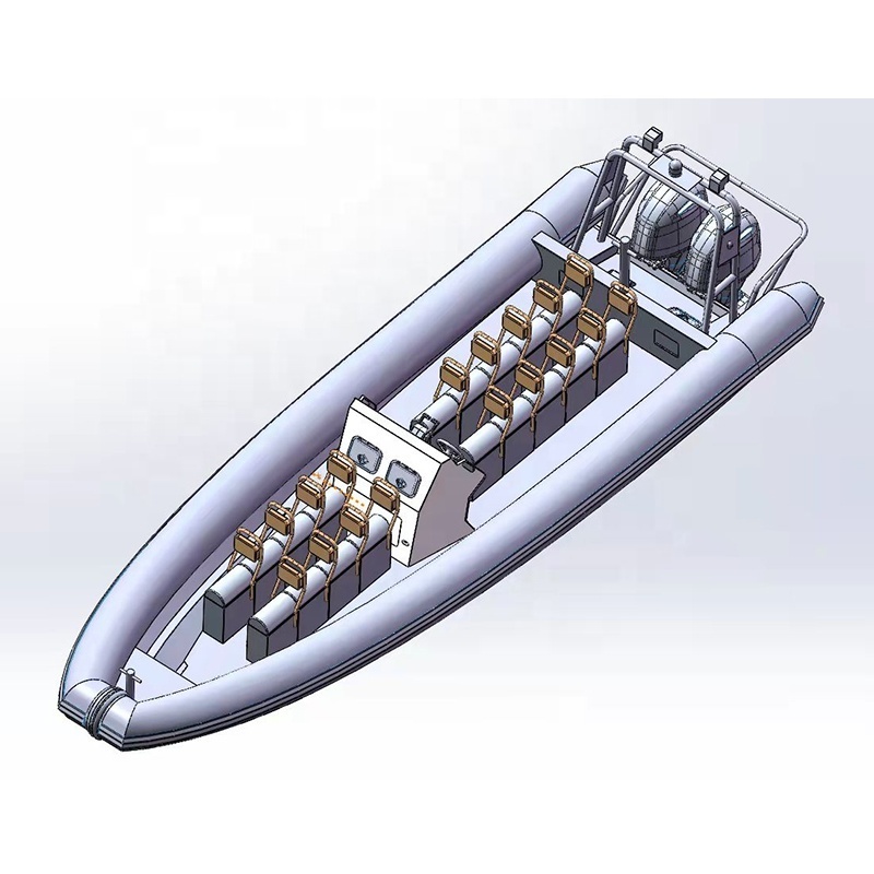 28ft inflatable boat steering console 860 rigid inflatable boat aluminum fishing boat 8.6m with cabin for sale