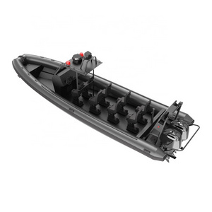 28ft inflatable boat steering console 860 rigid inflatable boat aluminum fishing boat 8.6m with cabin for sale