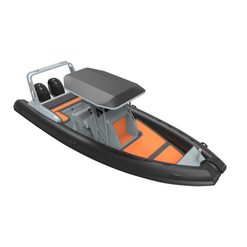 New 760 25ft Aluminum Hull Hypalon RIB Boat With Motor 7.6m Cabin Cruiser Boats