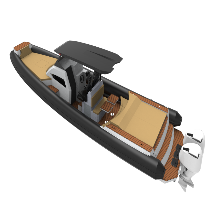 38ft Deep V Hull Hypalon RIB 1150 Luxury Yacht Aluminum CE Certified Inflatable Boats with Swimming Platform Outboard Engine