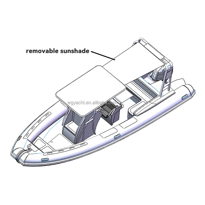 25ft fishing boat semi rigid deep v hull yachts boat ship rib boat 760 pvc hypalon