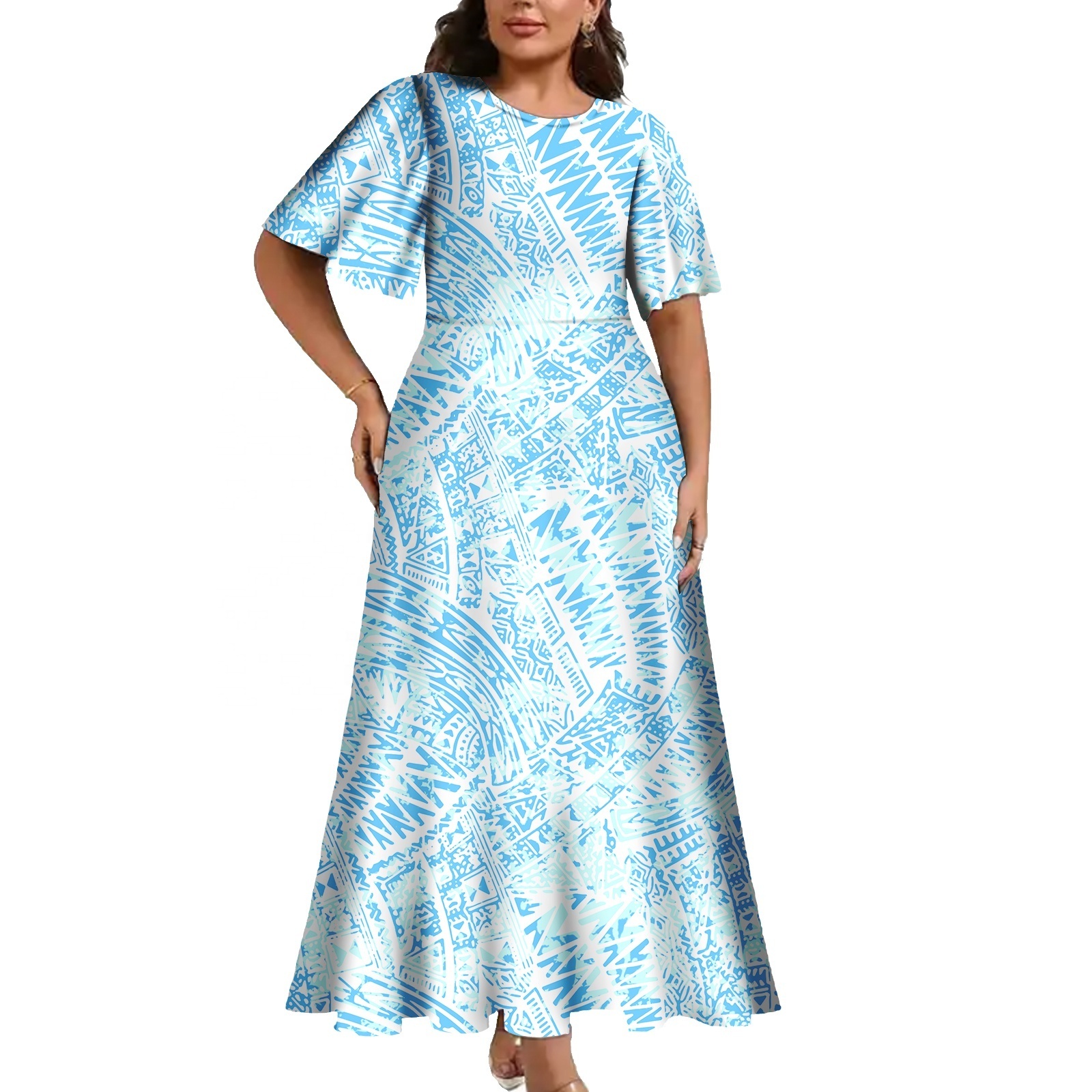 Custom Clothing Women Plus Size Summer Dresses Hawaii Beach Tropical Printed Dress Polynesian Clothing Big People