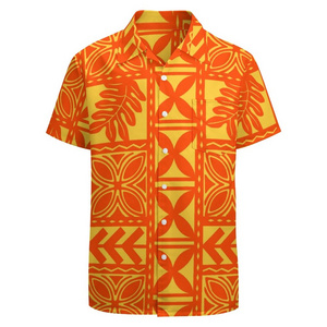 cheap aloha shirts dropshipping polynesian tribal formal shirts men plus size button tops casual hawaiian shirt men