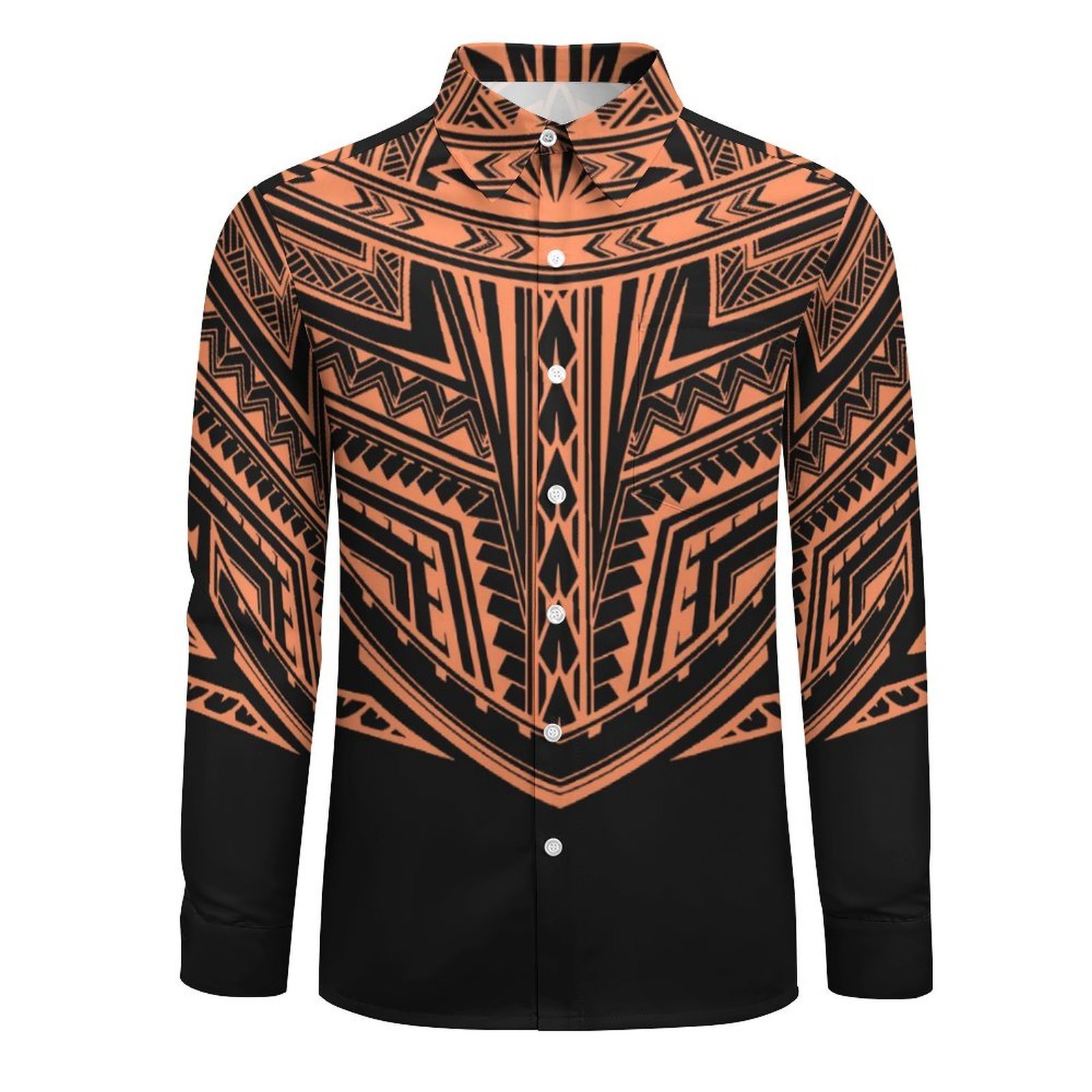 hot selling hawaiian shirt men polynesian tribal print maroon formal shirts custom full print long sleeve shirts