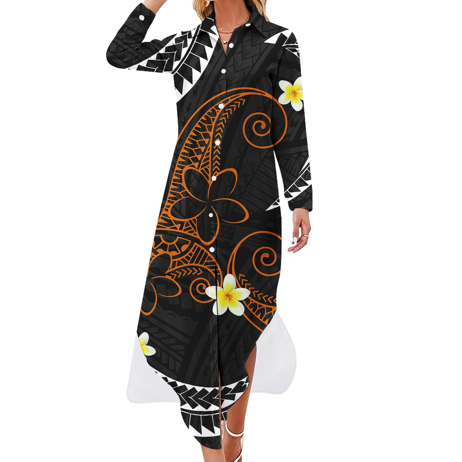 Brand New Polynesian Tribal Design Elegant Casual Dresses Custom Print Dress Women Clothing Plus Size Dress For Fat Women